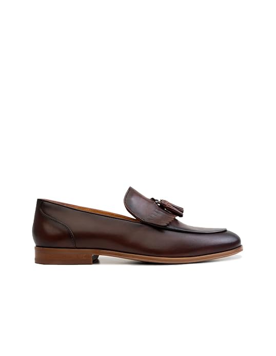 Language Men's Curtis Loafer | Premium Tassel Leather Loafers for Men | Hancrafted Men's Party/Casual Leather Loafer Shoes Durable & All Day Comfort Fit