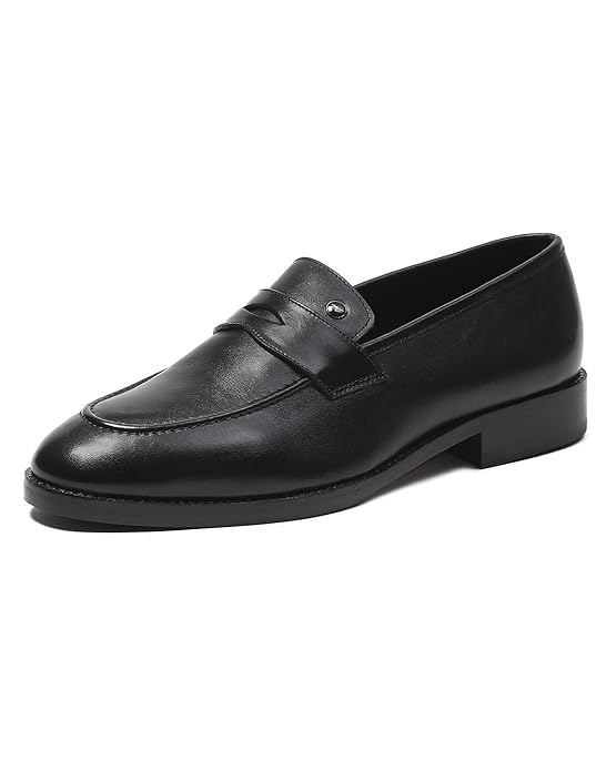 Monte Carlo Mens Solid Slip on Genuine Leather Penny Loafers (201828FW)