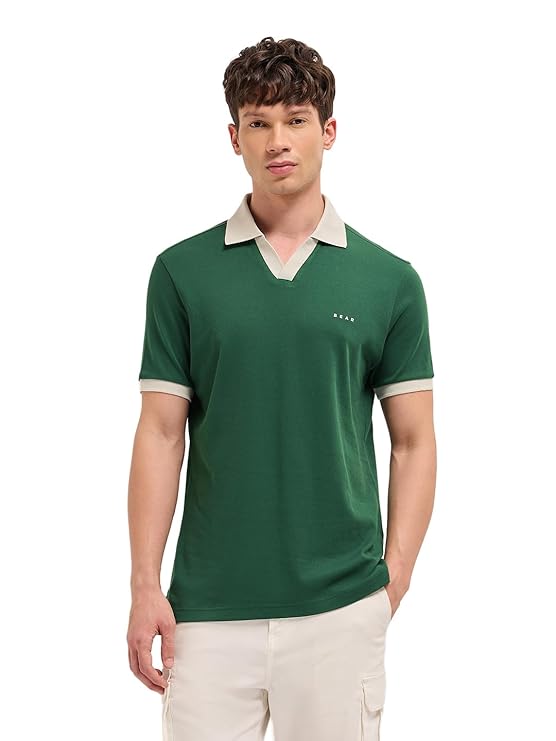 Men's Cotton Solid Regular Fit Purple Polo